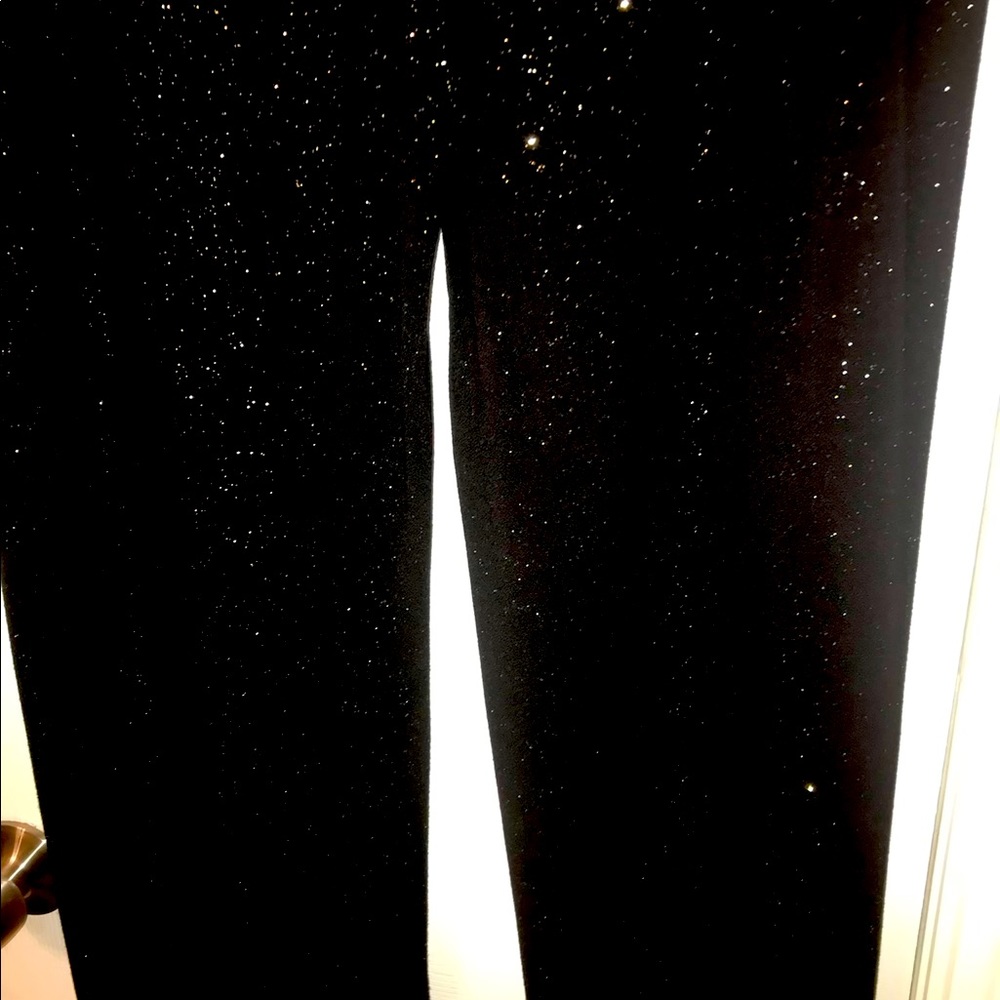 Beautiful black, elastic waist, wide leg pants with gold specks.